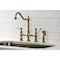 Kingston Brass KS1273PLBS Heritage Bridge Kitchen Faucet W/Brass Sprayer, Brass KS1273PLBS - alternate 6